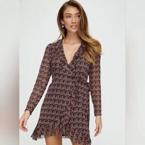 Aritzia Wilfred Louise Floral Wrap Mini Dress Sz